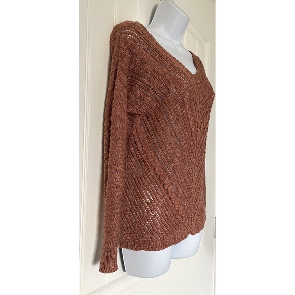 Cloud Chaser Sweater Womens Small Pink Pullover Open Knit Top - Picture 2 of 11